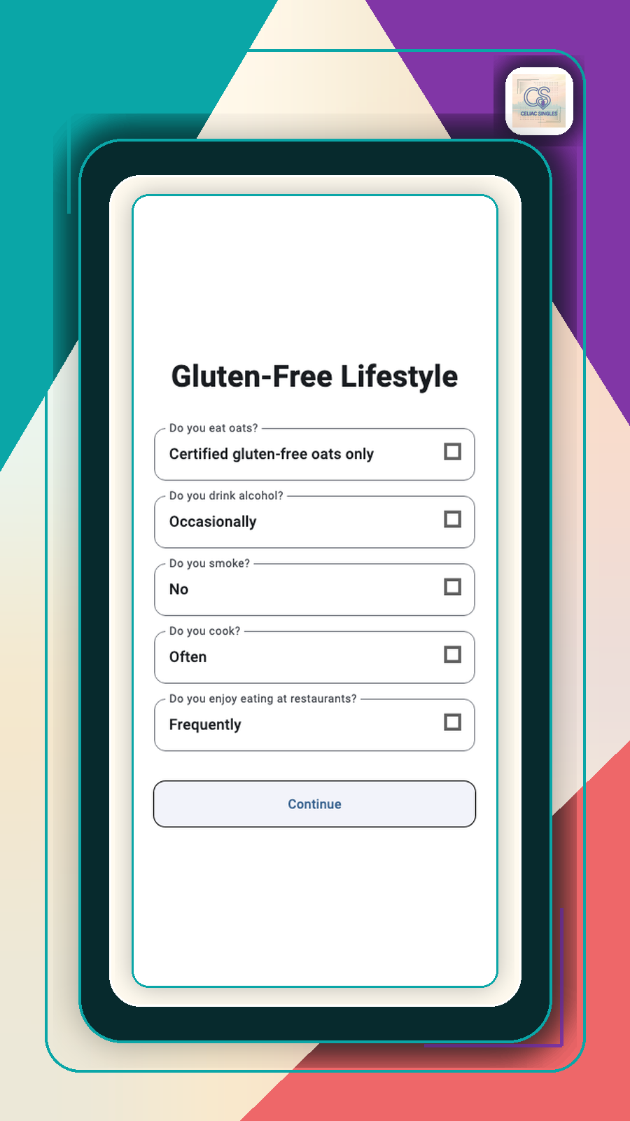Gluten-free lifestyle questionnaire